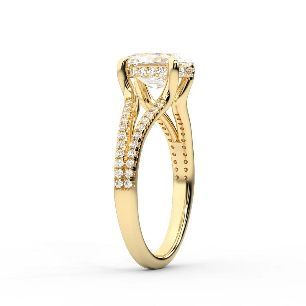Eternal Embrace Solitaire Emerald Diamond Engagement Ring