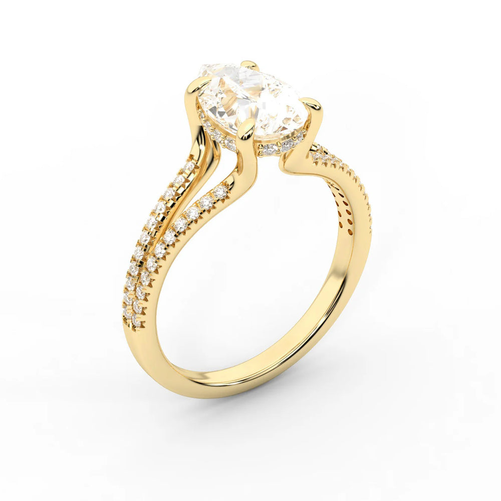 Eternal Embrace Solitaire Emerald Diamond Engagement Ring
