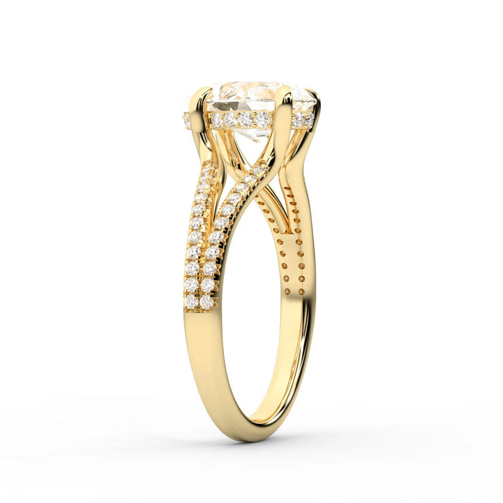Eternal Embrace Solitaire Emerald Diamond Engagement Ring