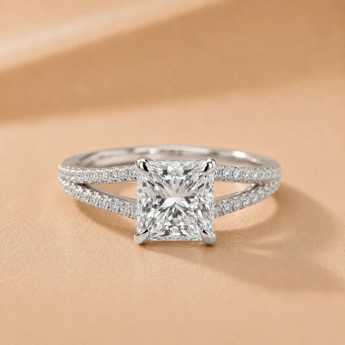 Eternal Embrace Solitaire Diamond Engagement Ring – (950 Platinum) – Round (925 Sterling Silver)