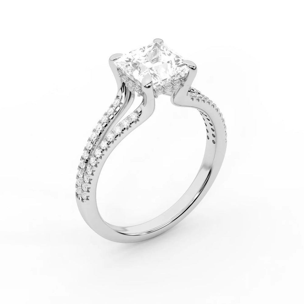 Eternal Embrace Solitaire Emerald Diamond Engagement Ring