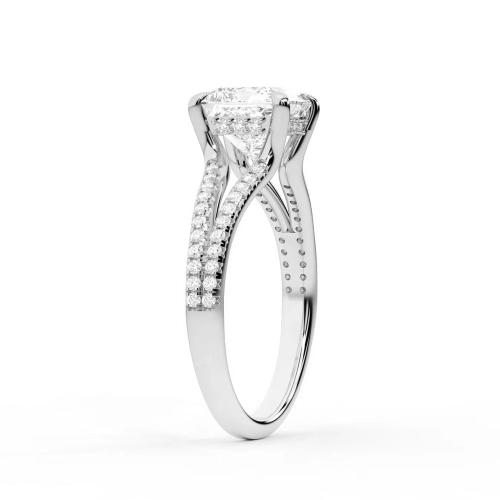 Eternal Embrace Solitaire Emerald Diamond Engagement Ring