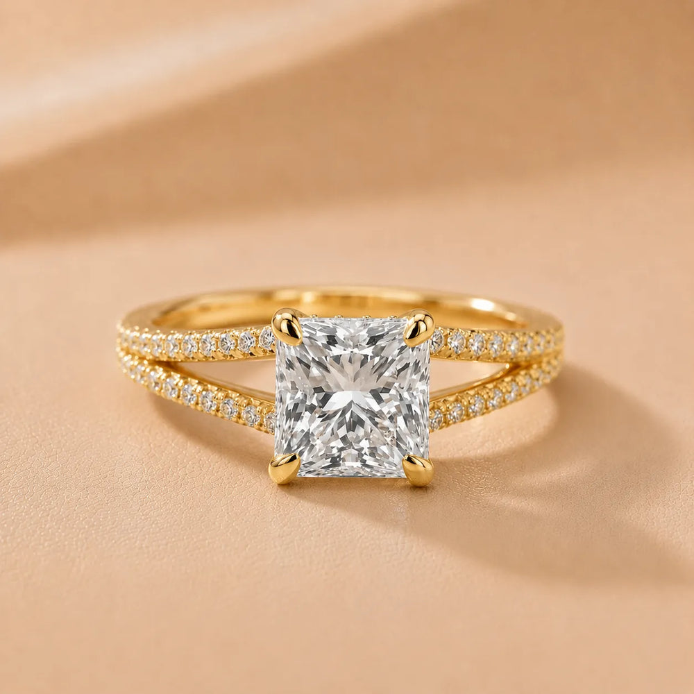 Eternal Embrace Solitaire Emerald Diamond Engagement Ring