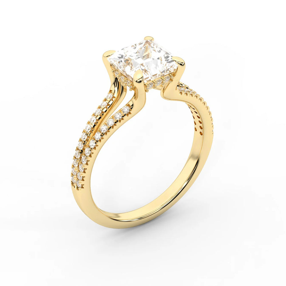 Eternal Embrace Solitaire Emerald Diamond Engagement Ring