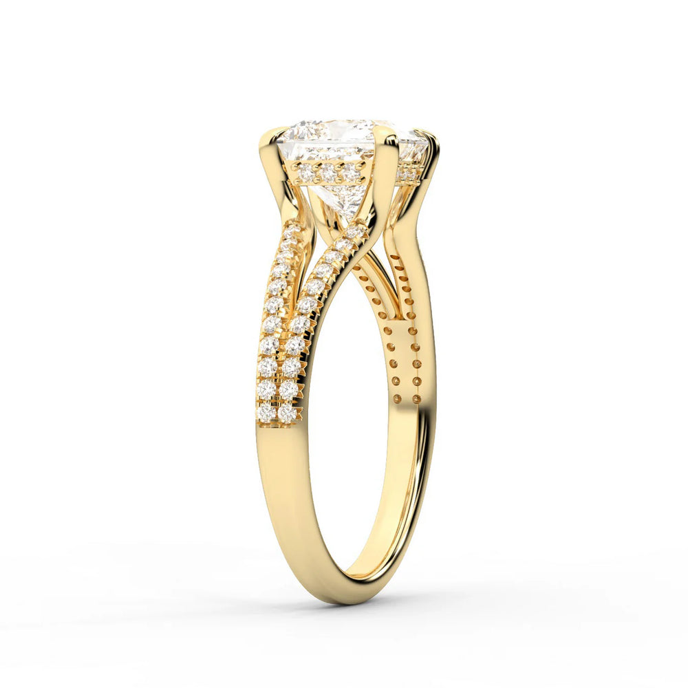 Eternal Embrace Solitaire Emerald Diamond Engagement Ring