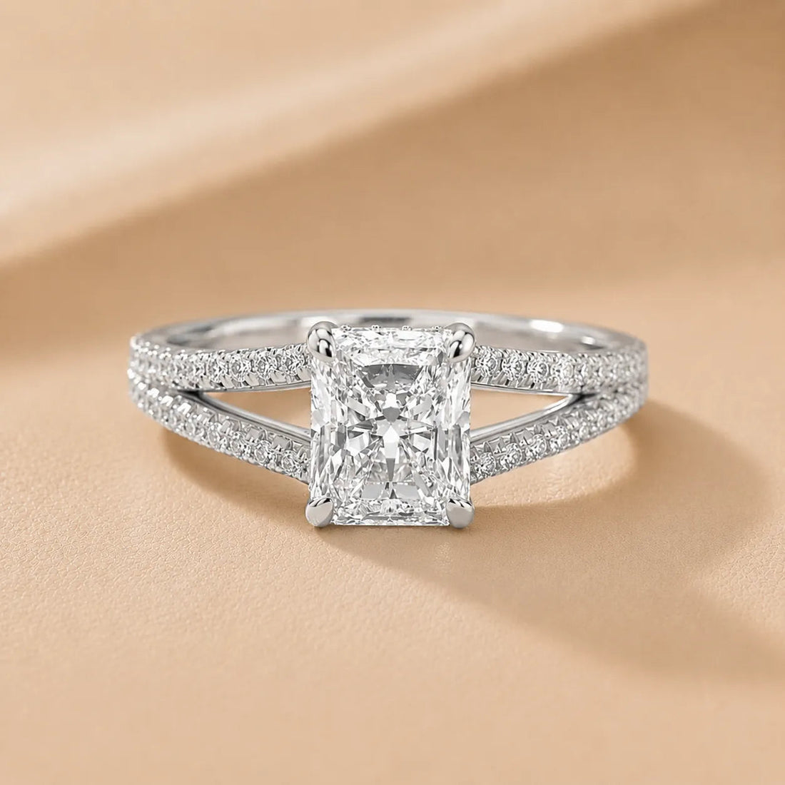 Eternal Embrace Solitaire Diamond Engagement Ring – Round (925 Sterling Silver)