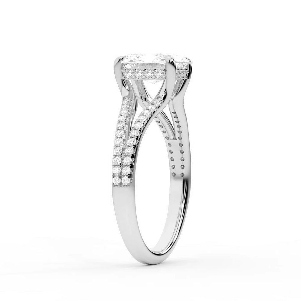 Eternal Embrace Solitaire Emerald Diamond Engagement Ring