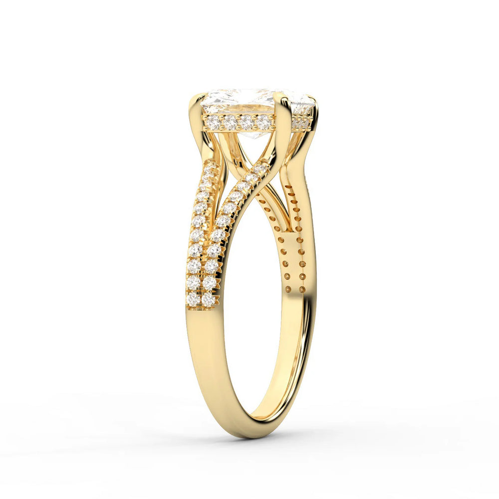 Eternal Embrace Solitaire Emerald Diamond Engagement Ring