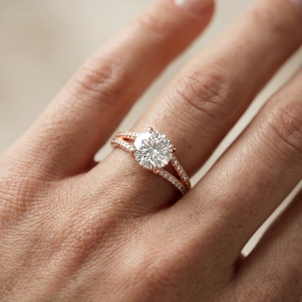 Eternal Embrace Solitaire Emerald Diamond Engagement Ring