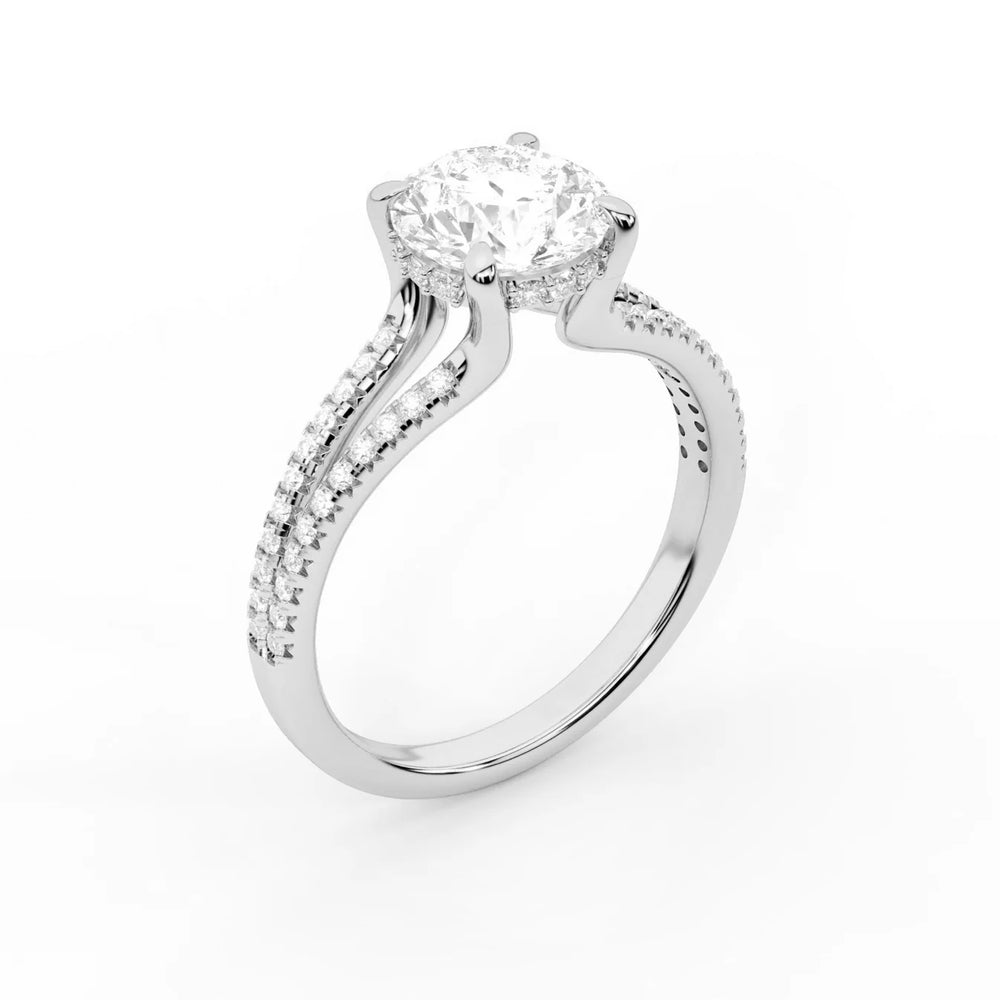 Eternal Embrace Solitaire Emerald Diamond Engagement Ring