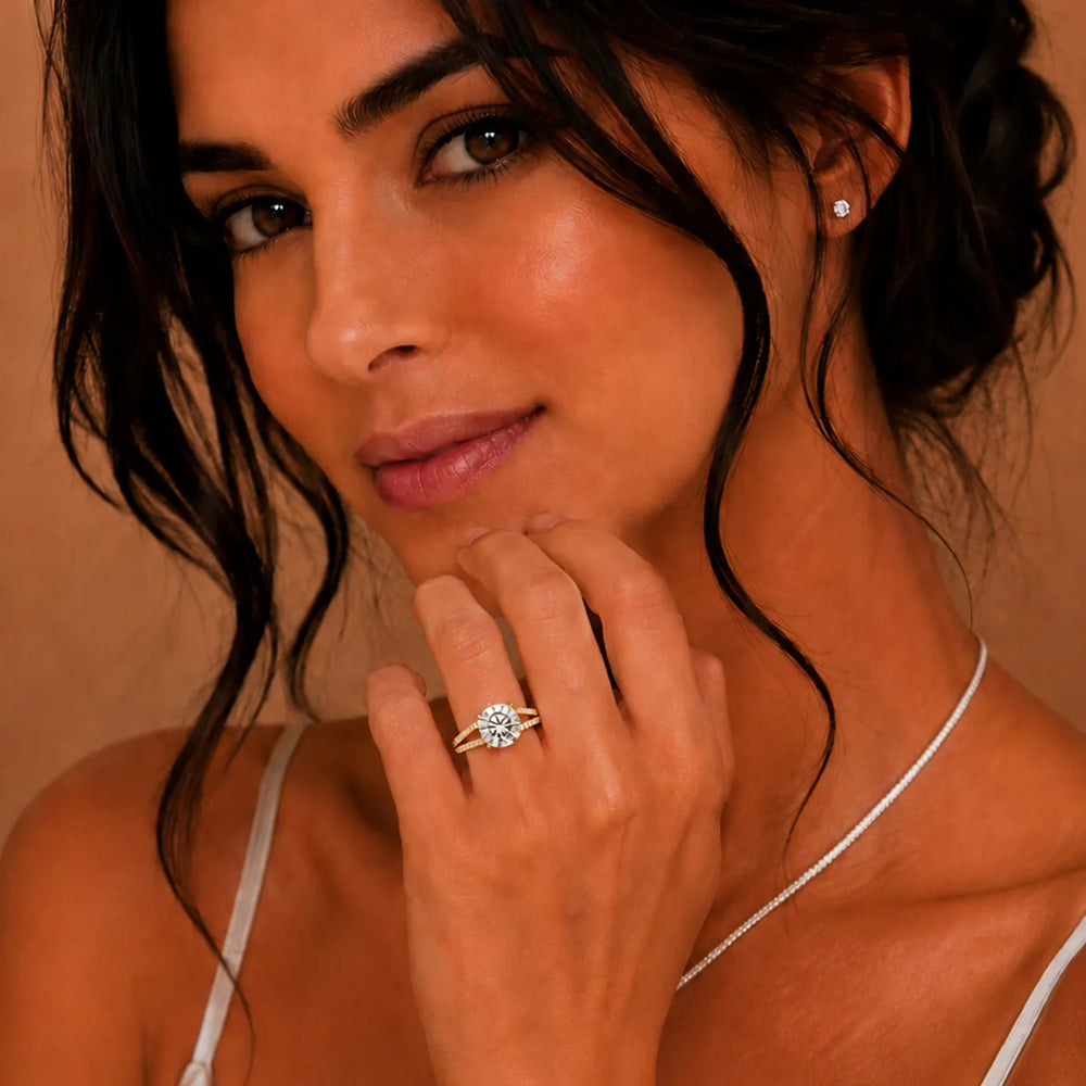 Eternal Embrace Solitaire Emerald Diamond Engagement Ring