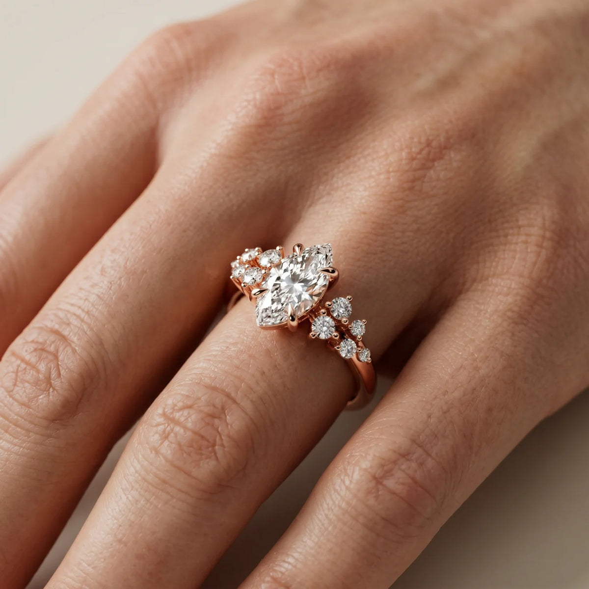 Evelina Bloom Marquise Diamond Engagement Ring