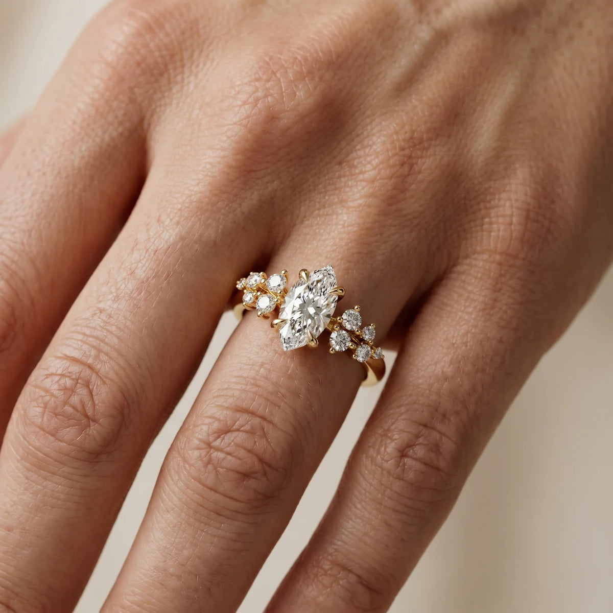 Evelina Bloom Marquise Diamond Engagement Ring