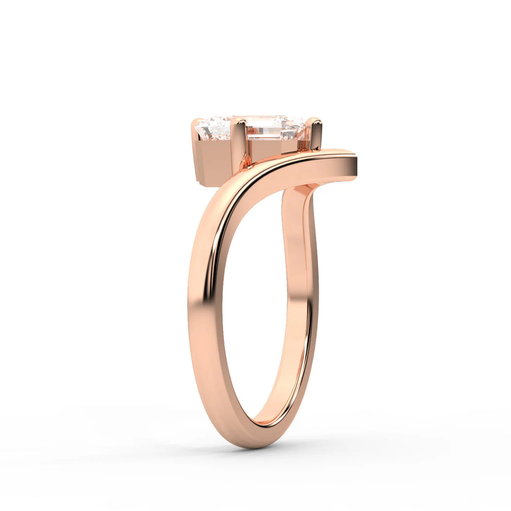 Evelyn Chevron Solitaire Round Diamond Engagement Ring