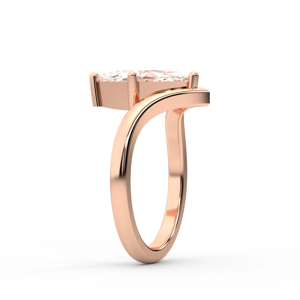 Evelyn Chevron Solitaire Round Diamond Engagement Ring