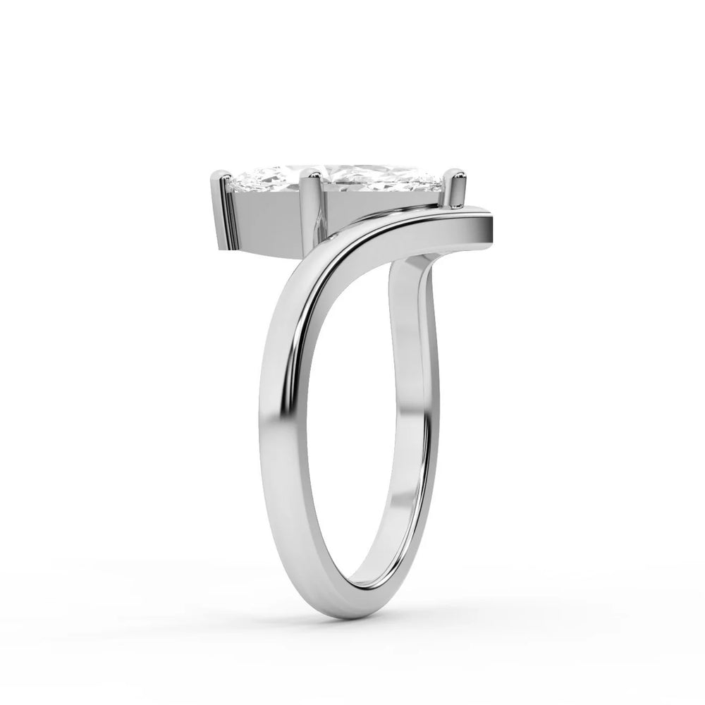 Evelyn Chevron Solitaire Round Diamond Engagement Ring