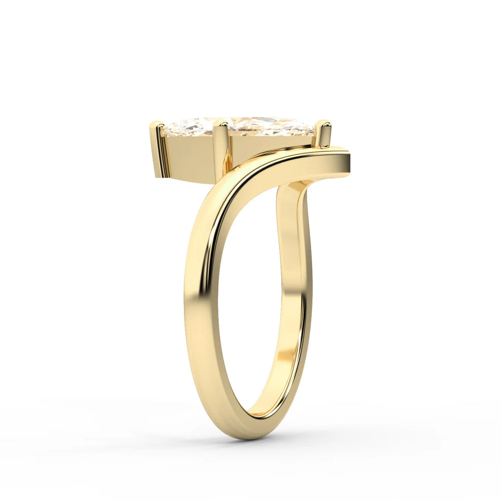 Evelyn Chevron Solitaire Round Diamond Engagement Ring
