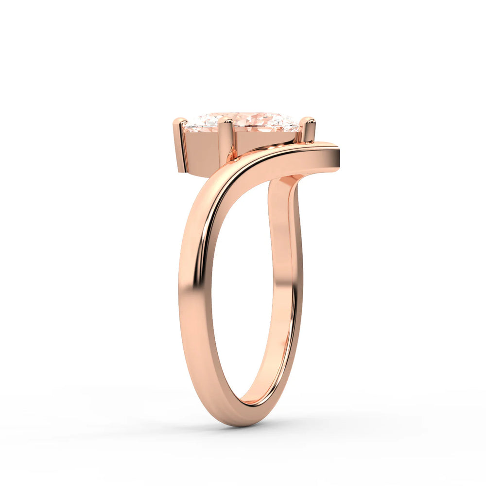 Evelyn Chevron Solitaire Round Diamond Engagement Ring