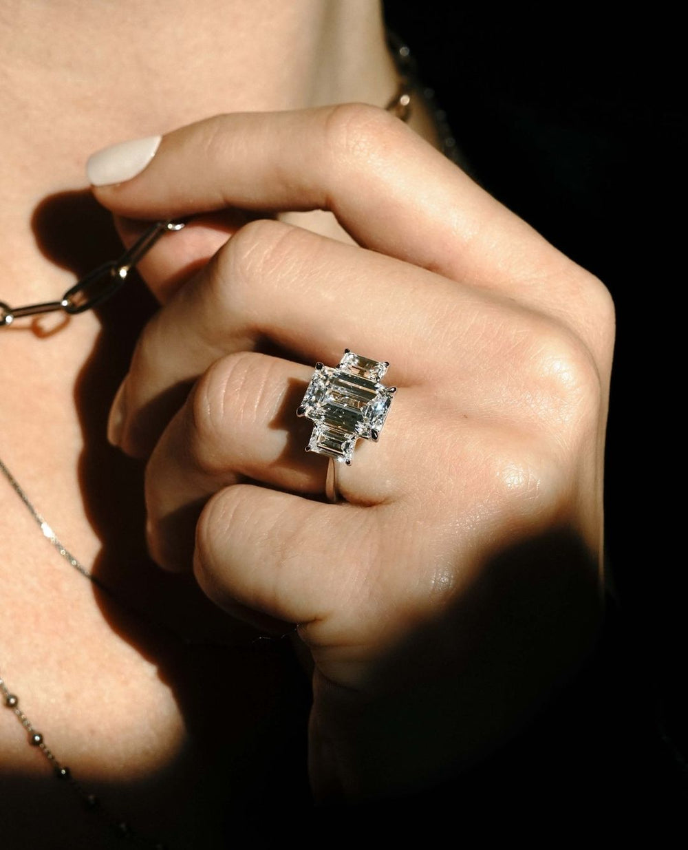 Emerald Cut Labgrown Engagement Ring