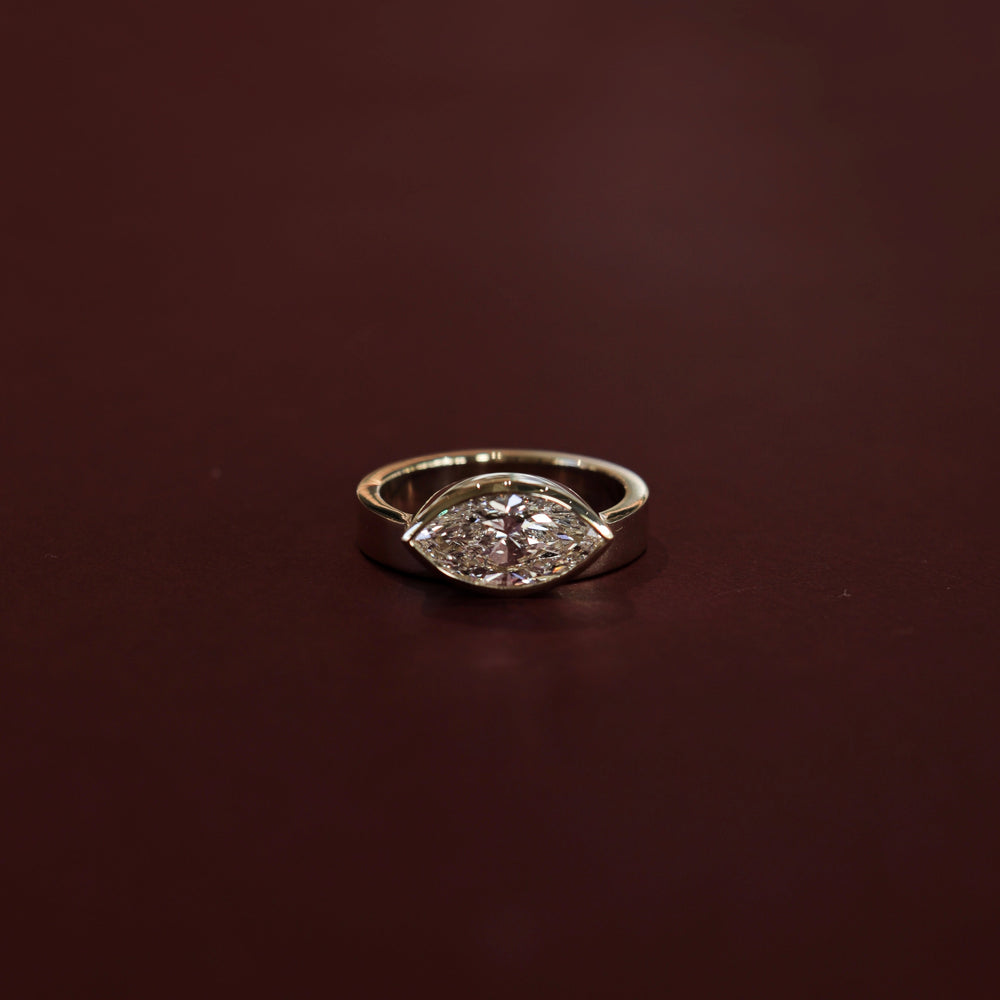 Marquise Cigar Marquise Cut Labgrown Engagement Ring