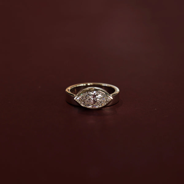 Marquise Cigar Marquise Cut Labgrown Engagement Ring