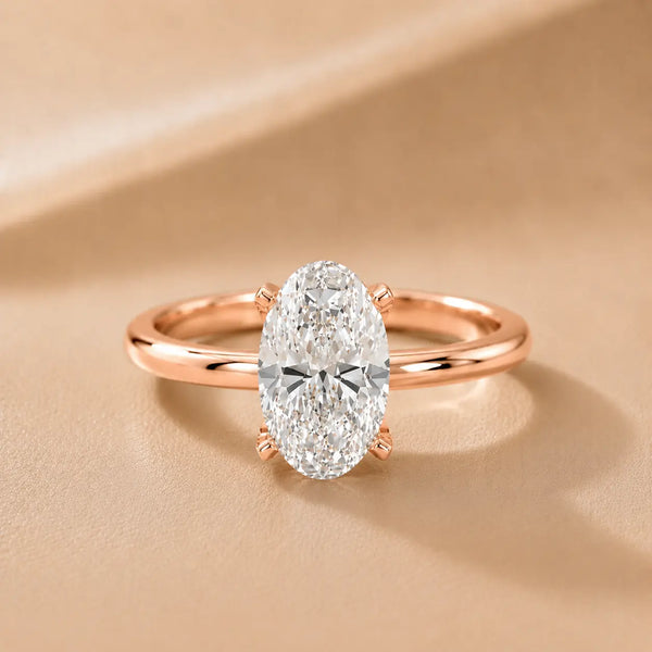 Flora Guardian Solitaire Oval Diamond Engagement Ring