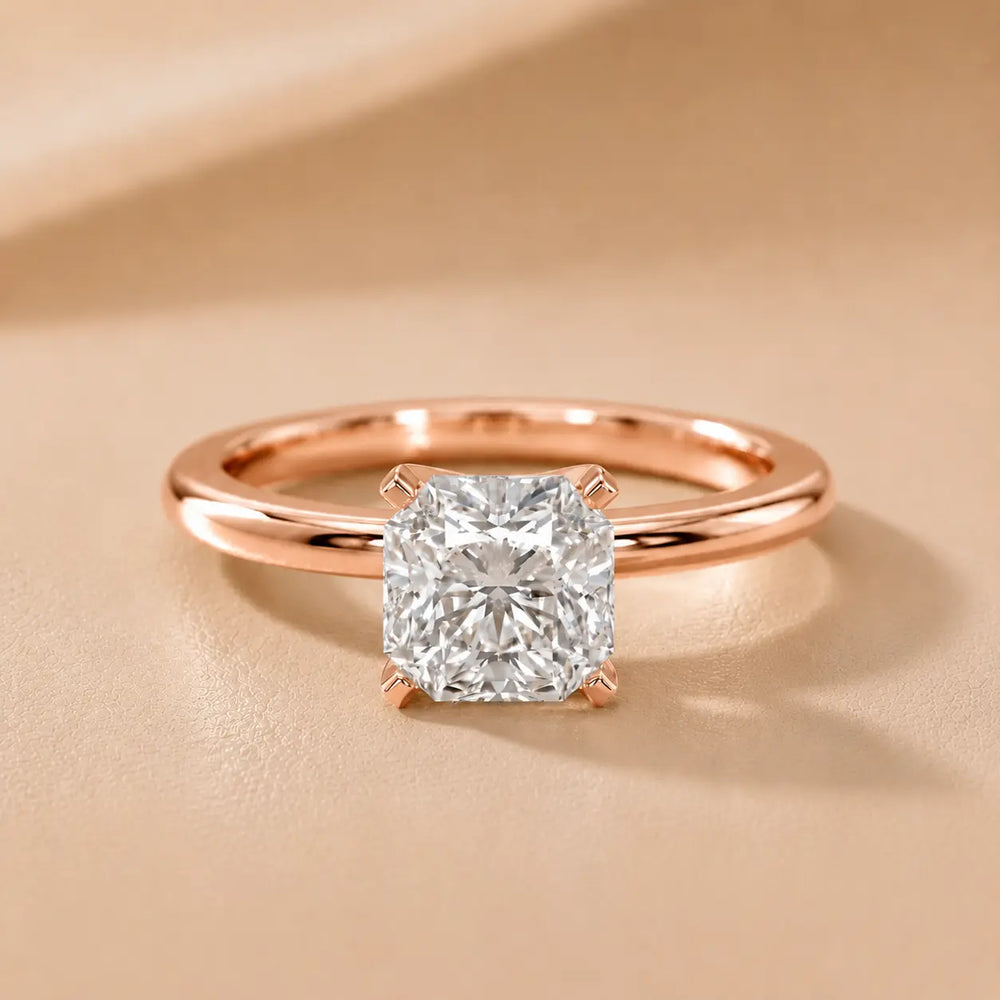 Flora Guardian Solitaire Asscher Diamond Engagement Ring