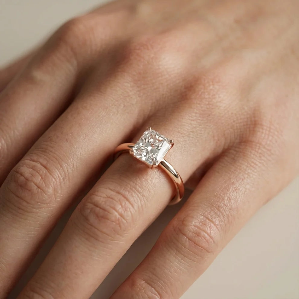 Flora Guardian Solitaire Asscher Diamond Engagement Ring