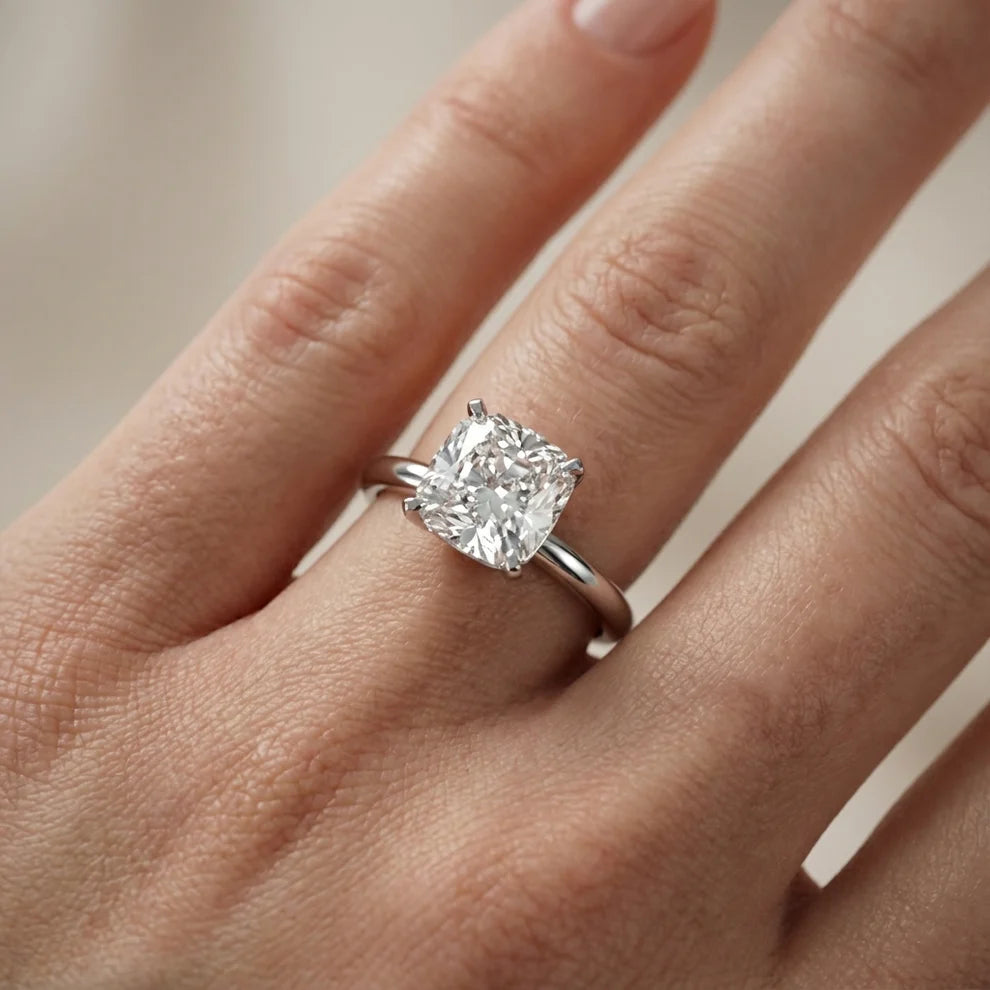 Flora Guardian Solitaire Asscher Diamond Engagement Ring