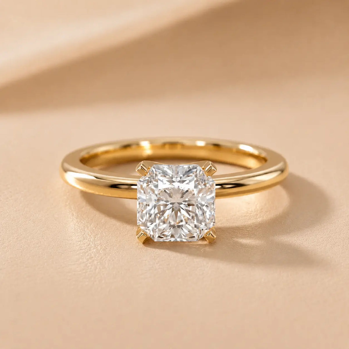 Flora Guardian Solitaire Emerald Diamond Engagement Ring