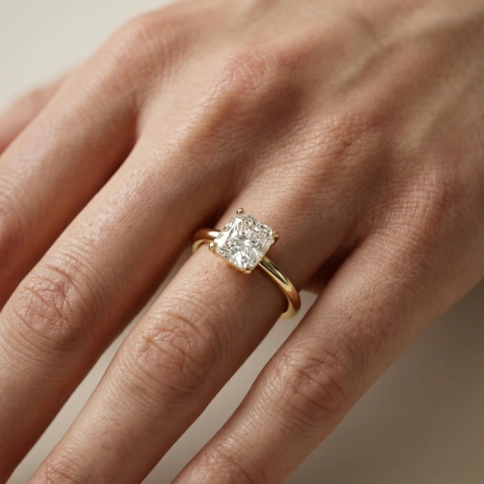 Flora Guardian Solitaire Asscher Diamond Engagement Ring