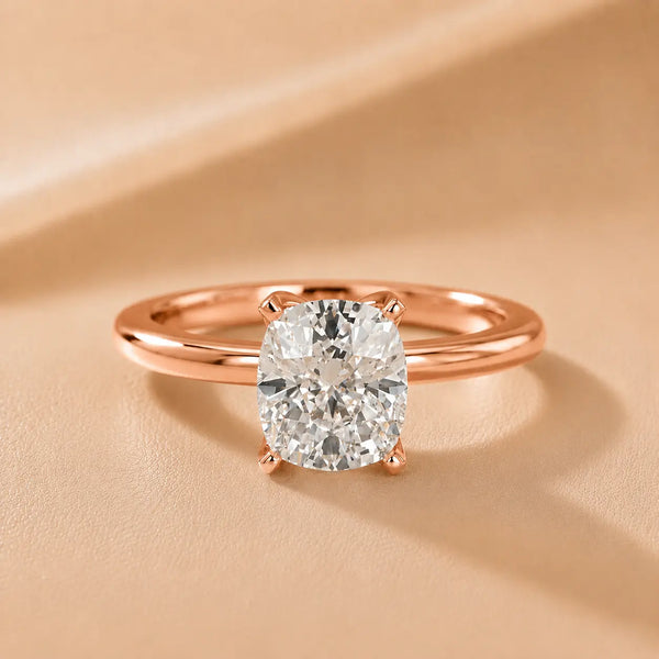 Flora Guardian Solitaire Cushion Diamond Engagement Ring
