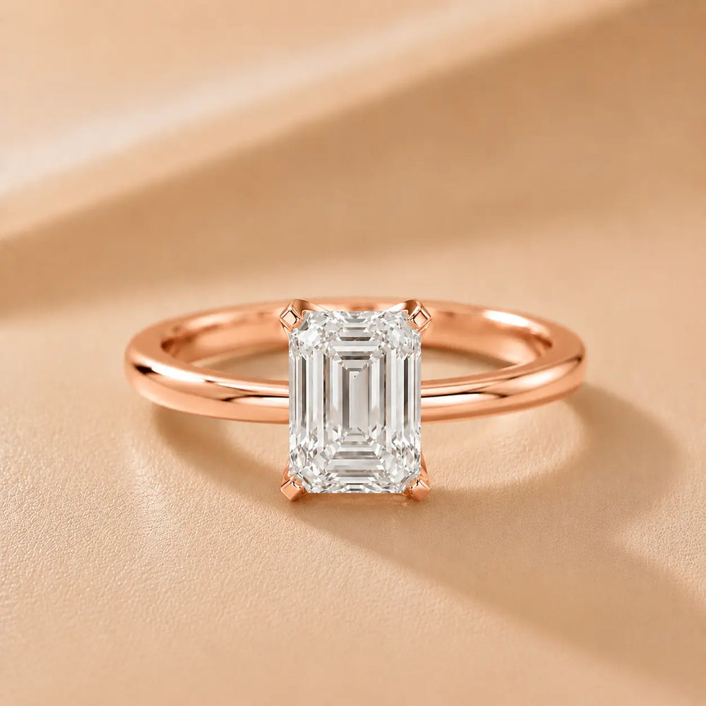 Flora Guardian Solitaire Asscher Diamond Engagement Ring
