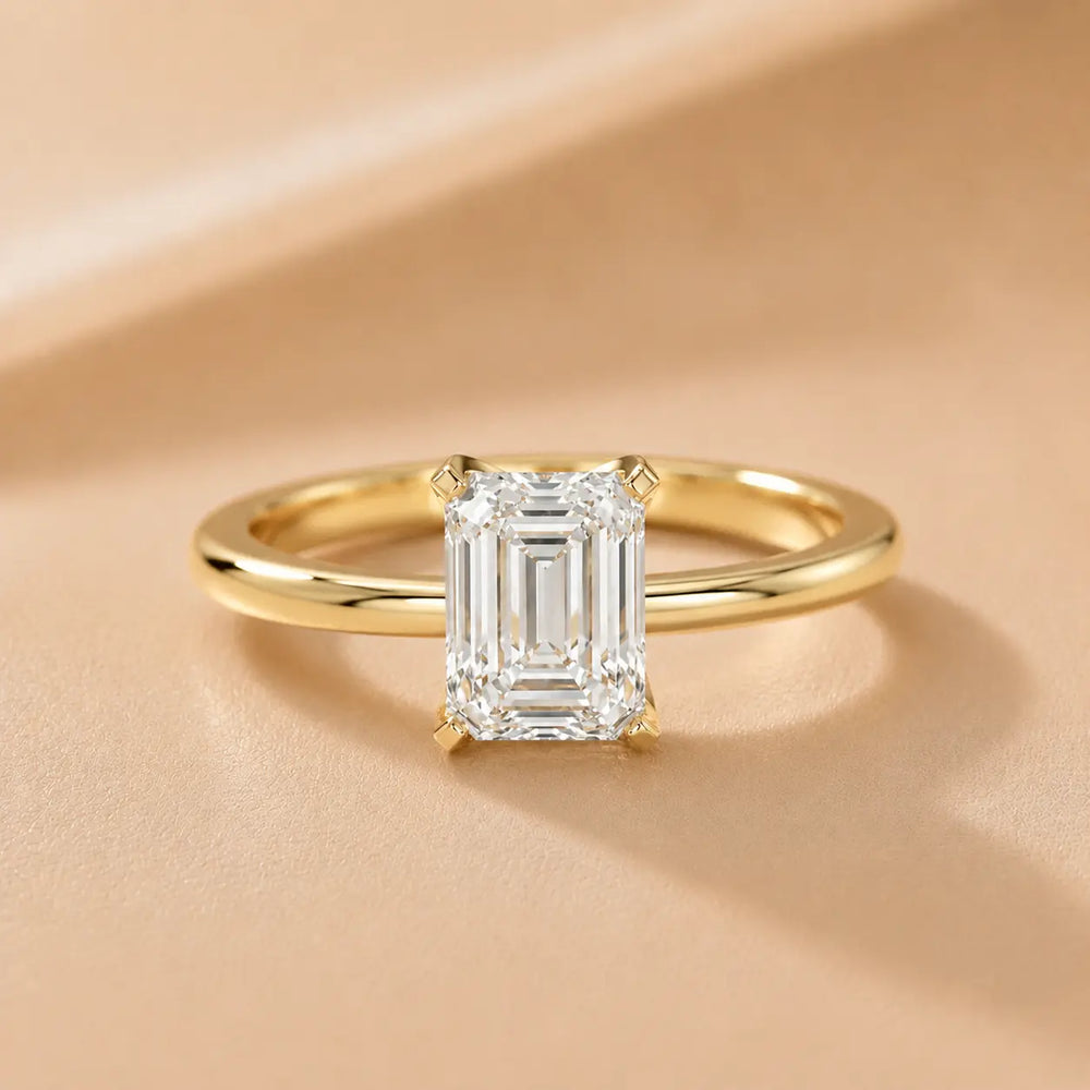Flora Guardian Solitaire Asscher Diamond Engagement Ring