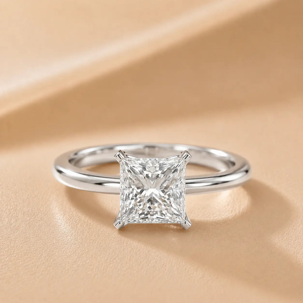 Flora Guardian Solitaire Asscher Diamond Engagement Ring
