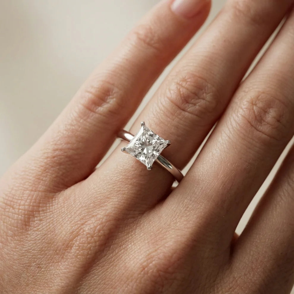 Flora Guardian Solitaire Asscher Diamond Engagement Ring