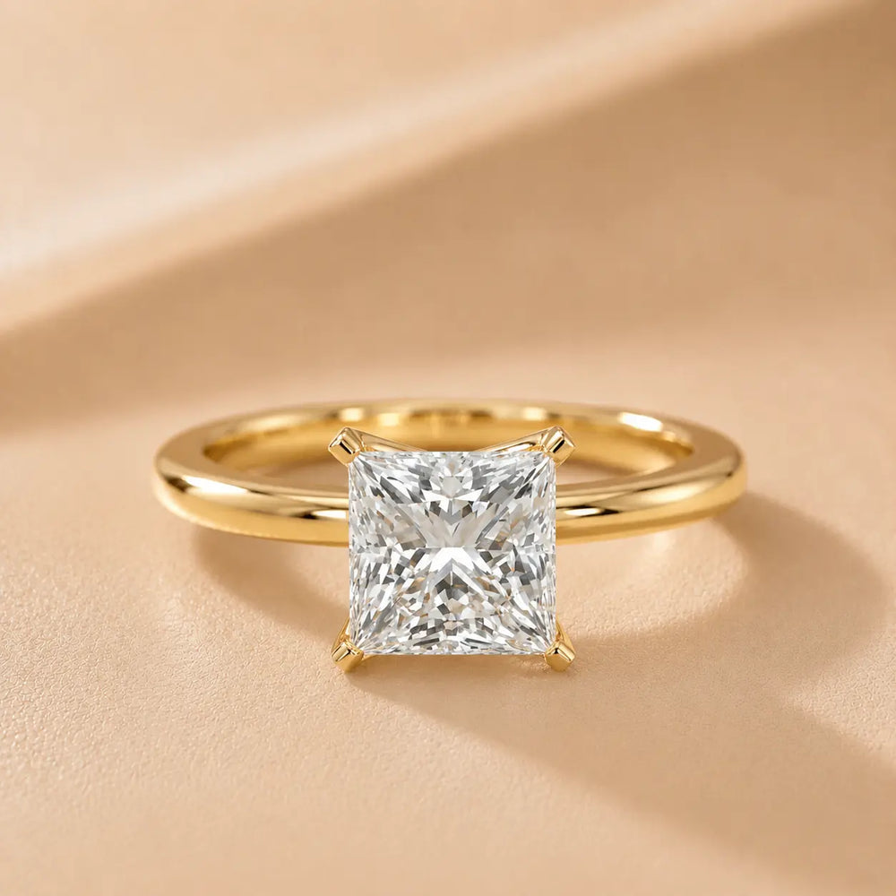 Flora Guardian Solitaire Asscher Diamond Engagement Ring