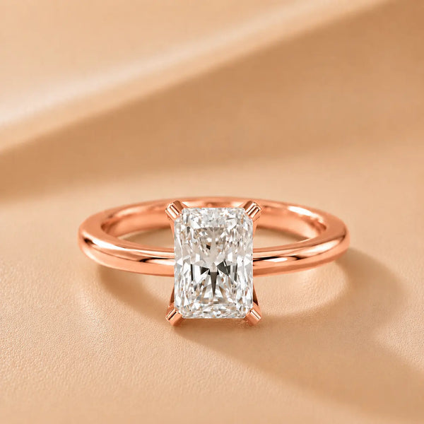 Flora Guardian Solitaire Radiant Diamond Engagement Ring