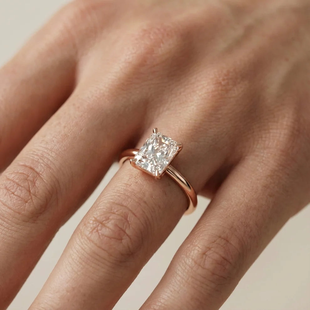 Flora Guardian Solitaire Asscher Diamond Engagement Ring