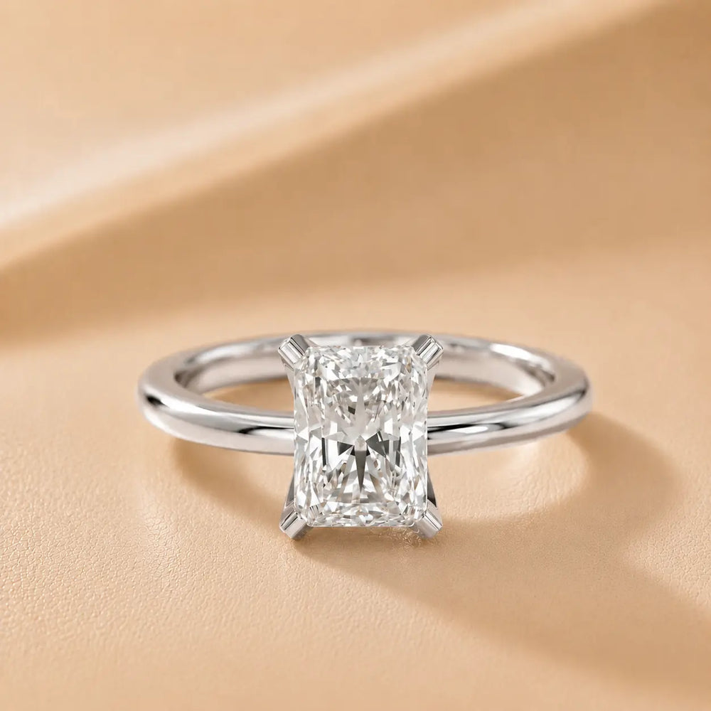 Flora Guardian Solitaire Asscher Diamond Engagement Ring