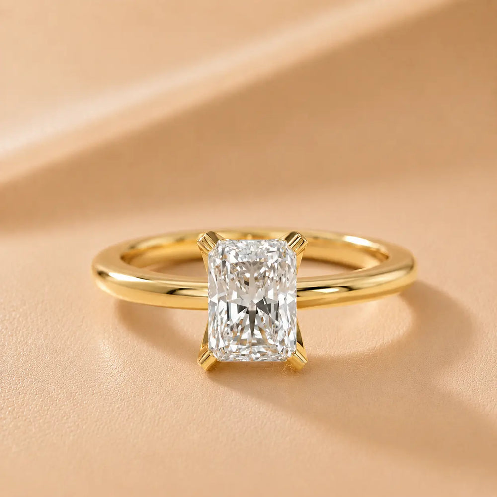 Flora Guardian Solitaire Asscher Diamond Engagement Ring