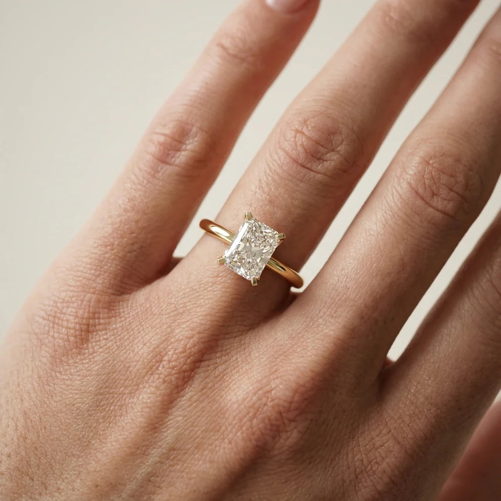 Flora Guardian Solitaire Asscher Diamond Engagement Ring