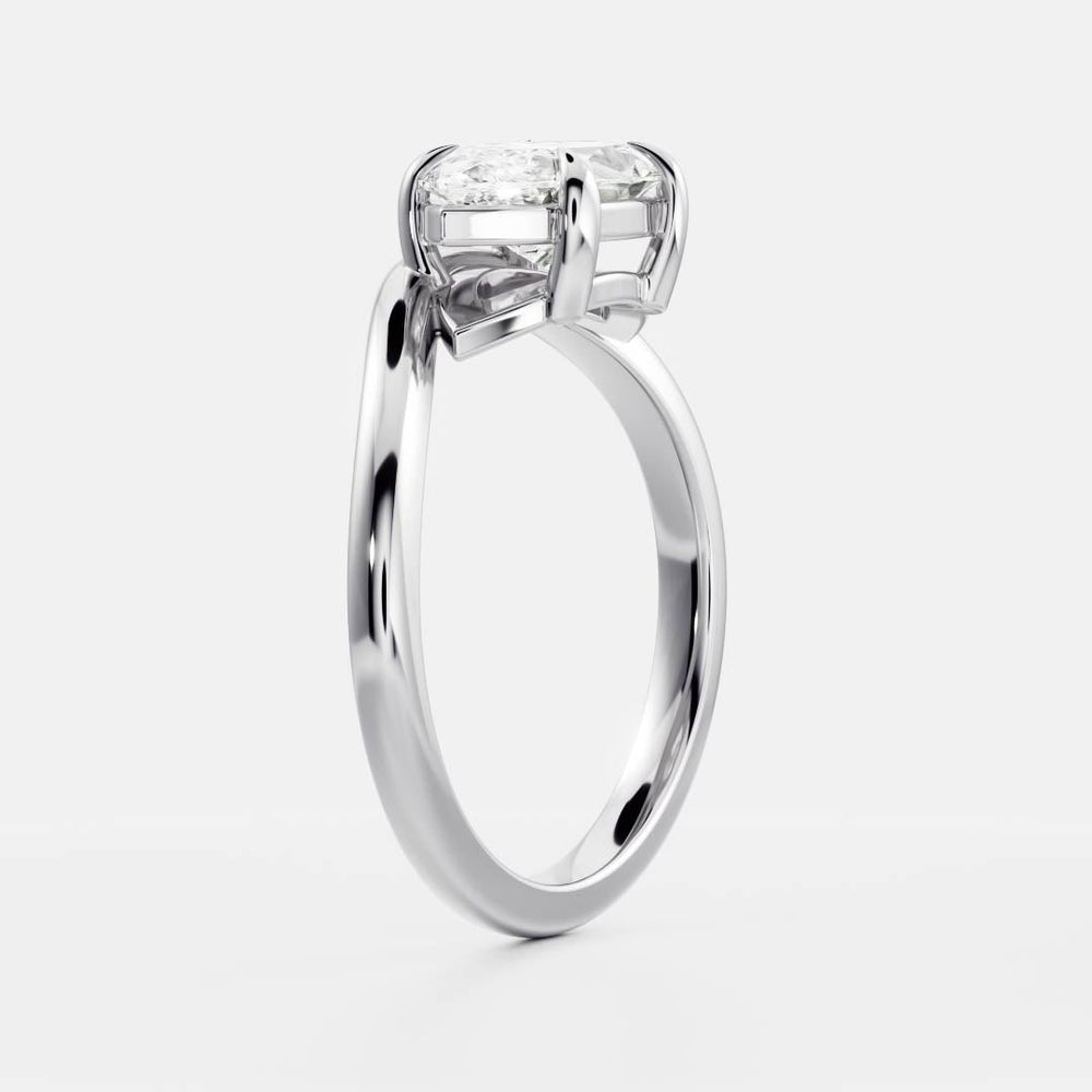 Curved Solitaire Marquise Cut Labgrown Engagement Ring