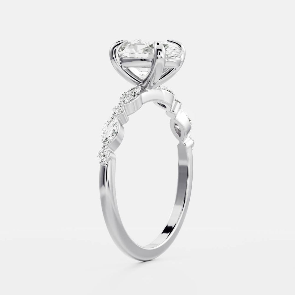Bridal Set Oval Cut Labgrown Engagement Ring