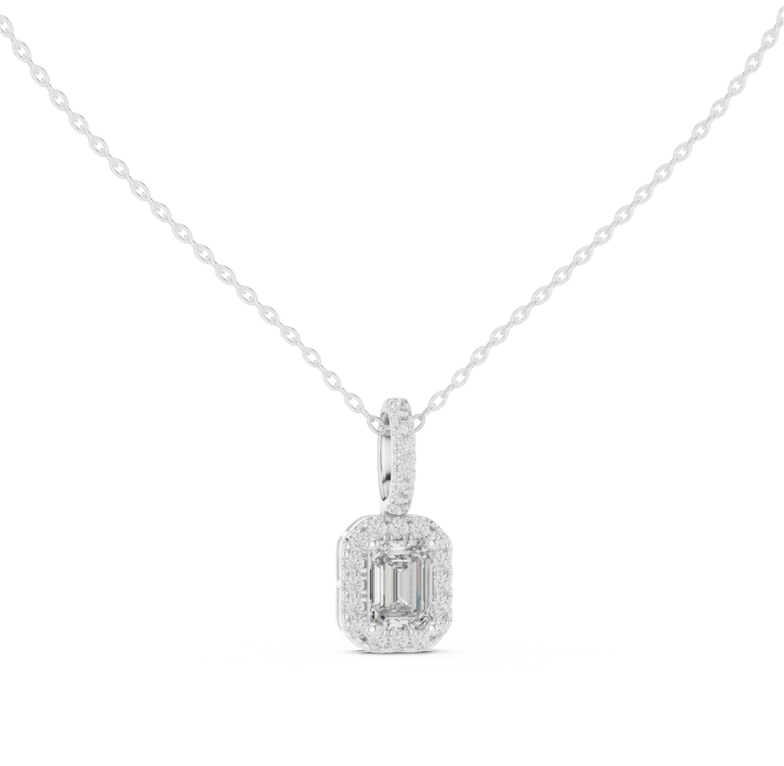Emerald Halo Radiance Pendant - Seraphine Jewels