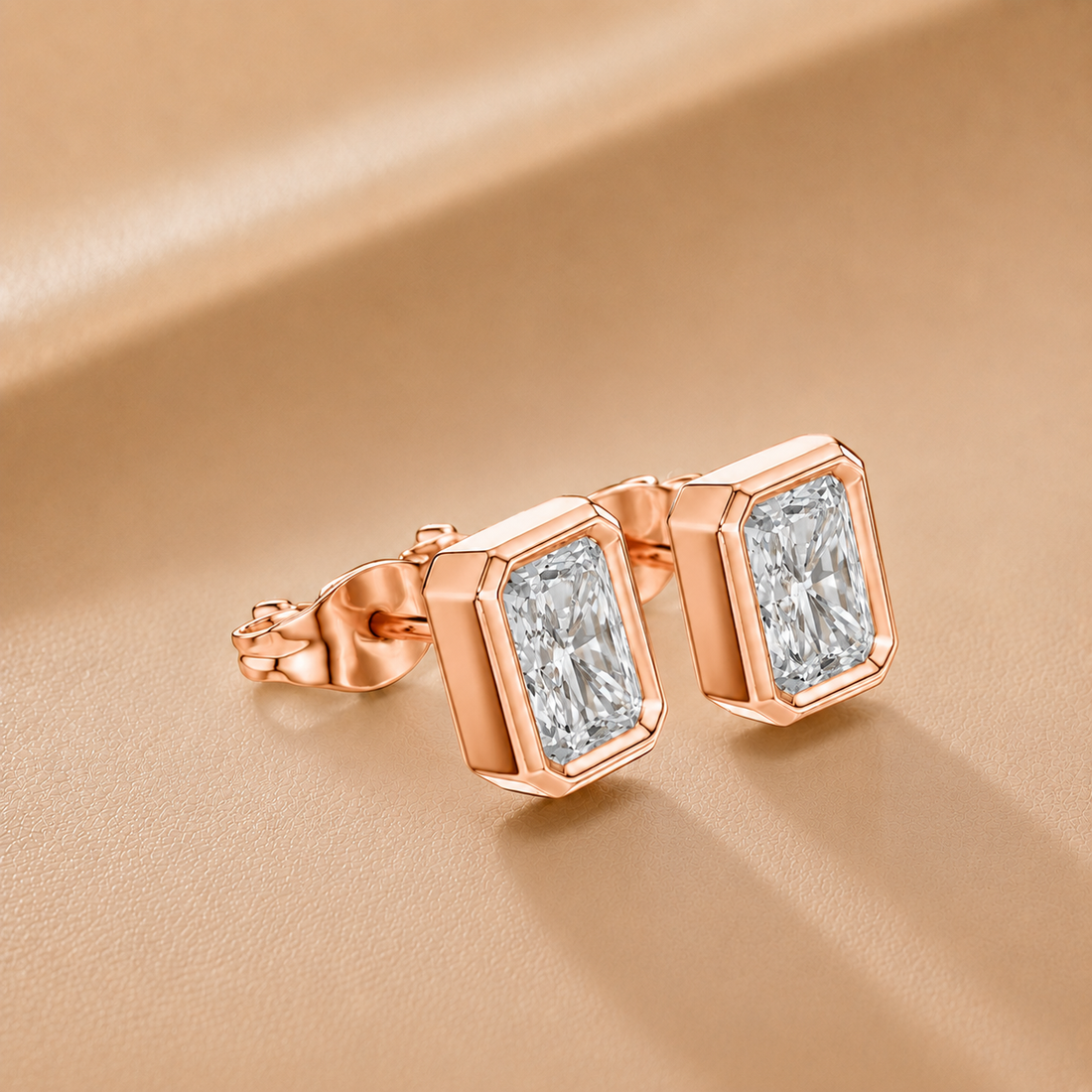 Timeless Glow Ear Studs For Bezel Setting earring