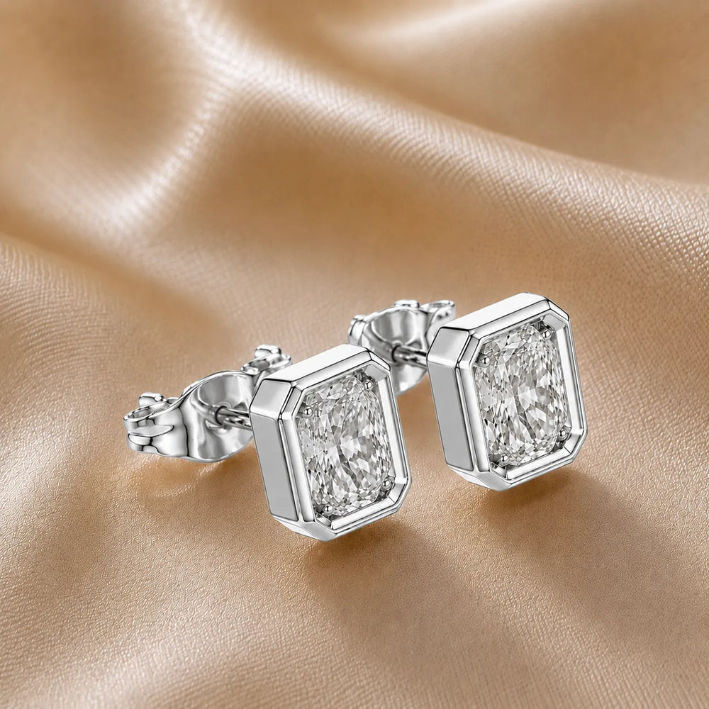Timeless Glow Ear Studs For Bezel Setting earring