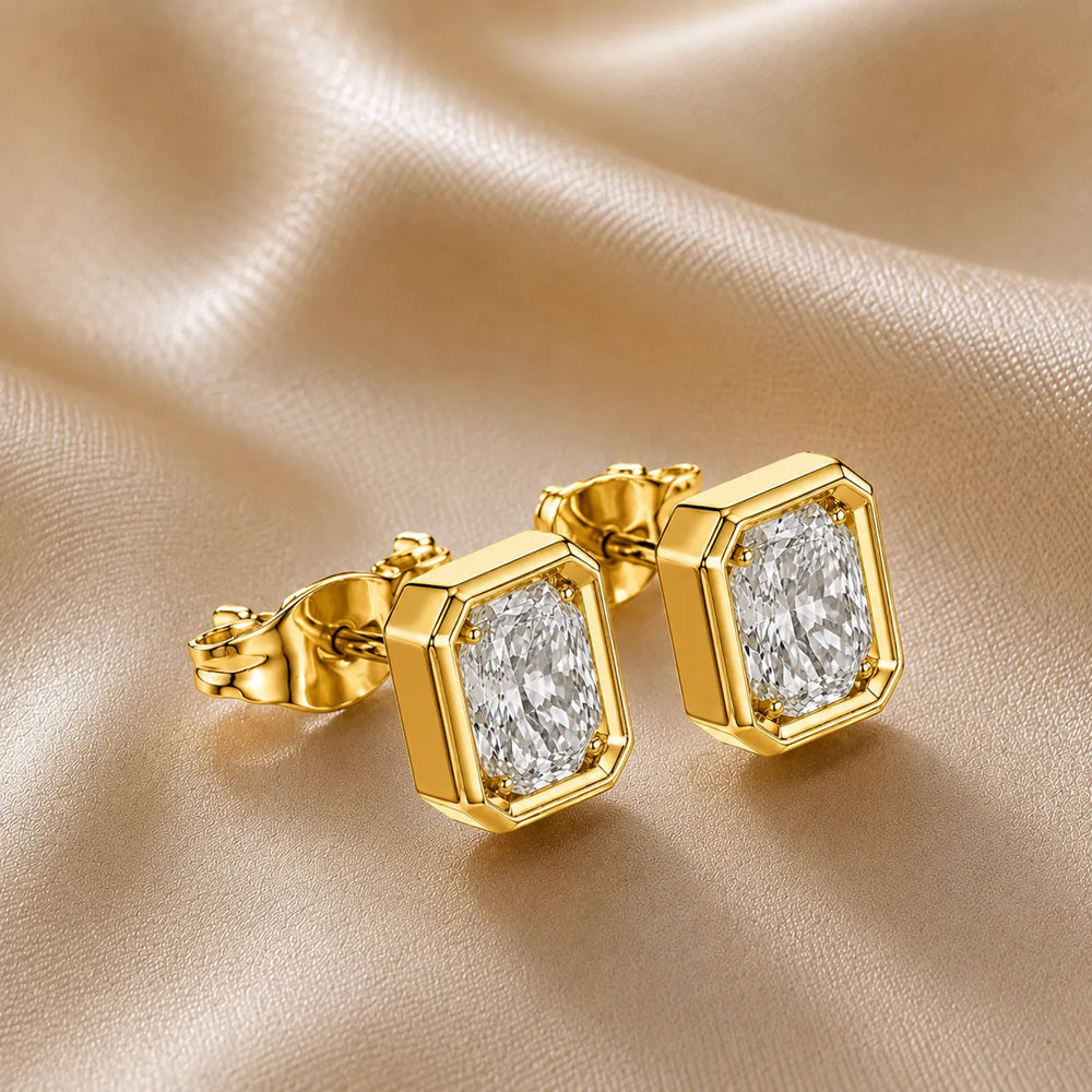 Timeless Glow Ear Studs For Bezel Setting earring