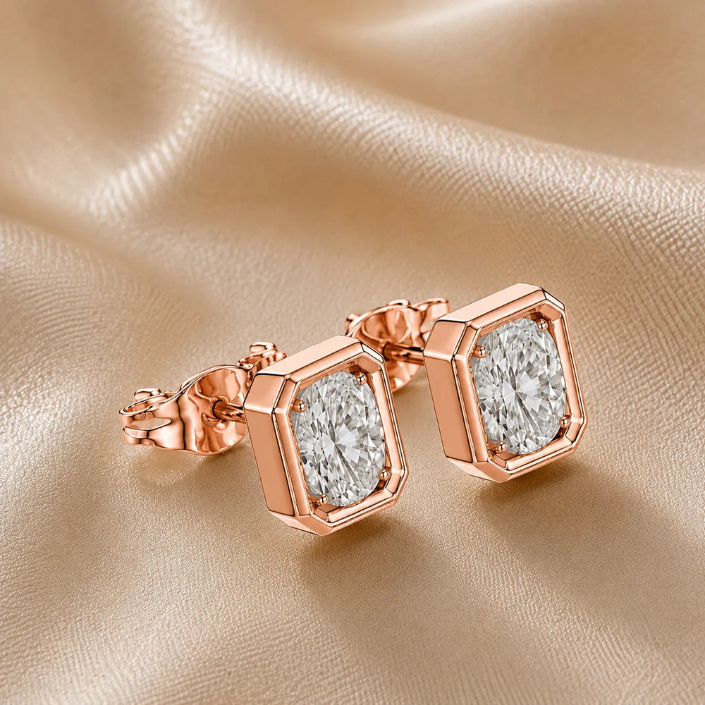 Timeless Glow Ear Studs For Bezel Setting earring