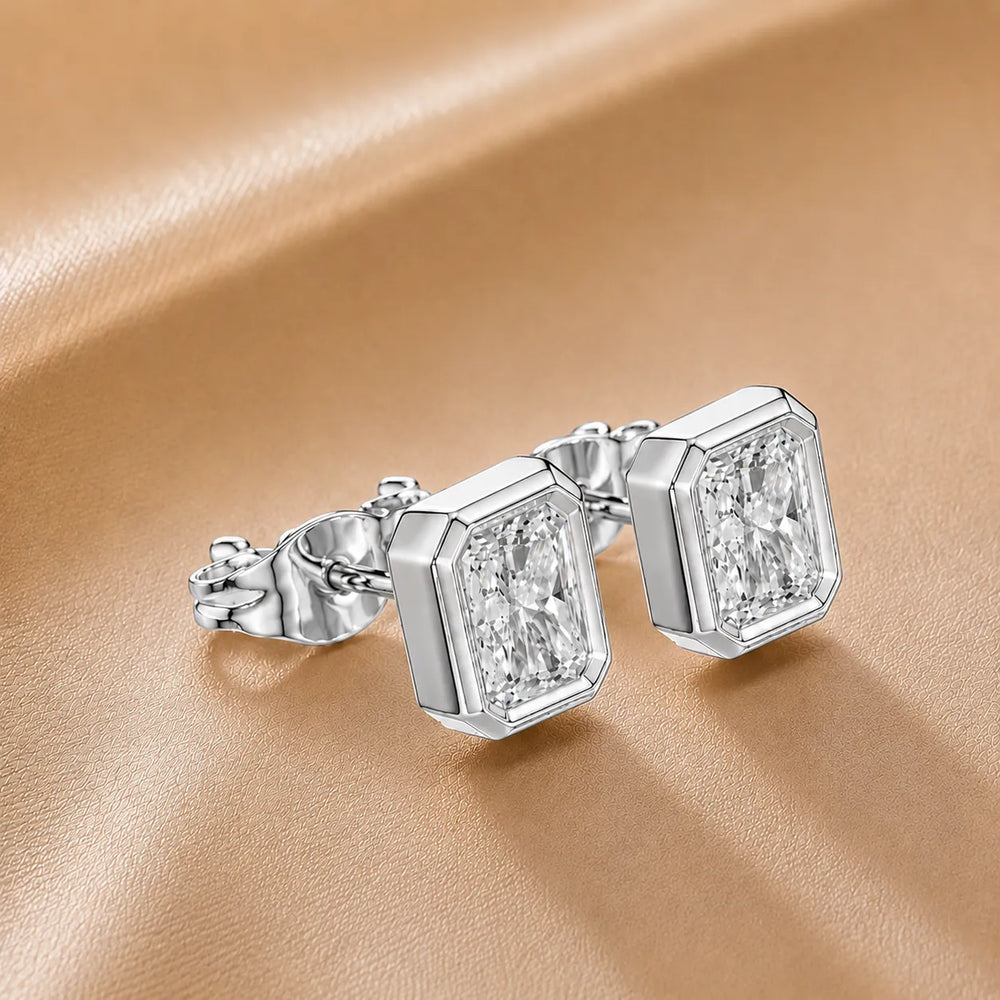 Timeless Glow Ear Studs For Bezel Setting earring